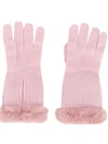 N•peal Handschuhe Mit Borten In Pink