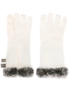 N•peal Handschuhe Mit Borten In White
