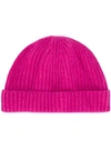 N•peal Ribbed Knit Hat In Pink