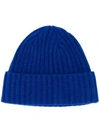 N•peal Chunky Ribbed Hat In Blue