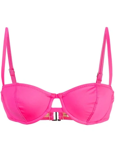 Fleur Du Mal Unlined Balconette Bikini Top In Pink