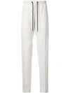 Emporio Armani Elasticated Waist Trousers In White