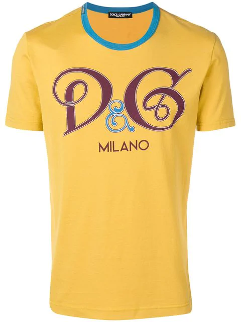 Dolce & Gabbana Logo Print T In Yellow | ModeSens