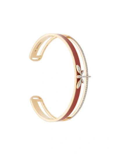 Anapsara Dragonfly Band Bracelet In Yellow Gold