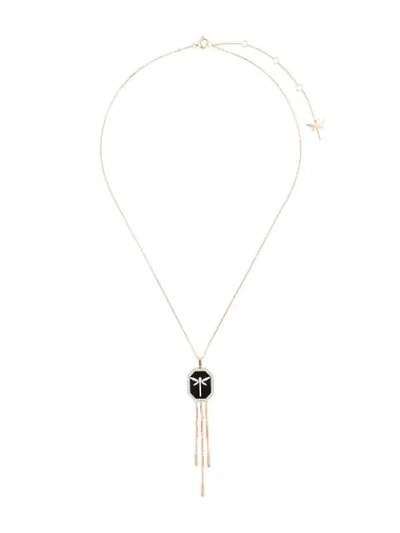 Anapsara Dragonfly Pendant Necklace In Rose Gold