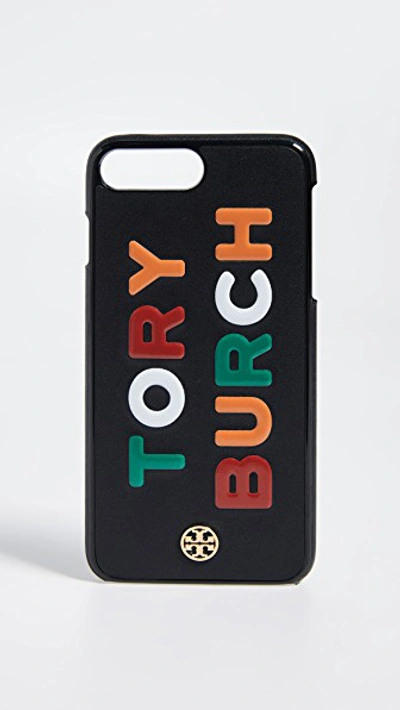Tory Burch Robinson Printed Hardshell Iphone Case In Black