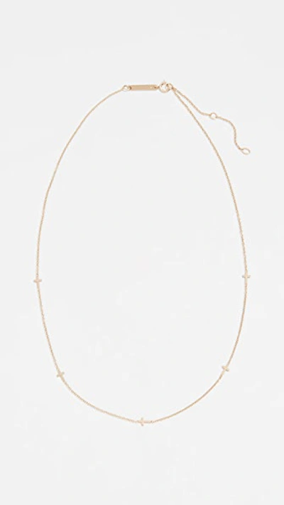 Zoë Chicco 14k Gold Itty Bitty Cross Necklace In Yellow Gold