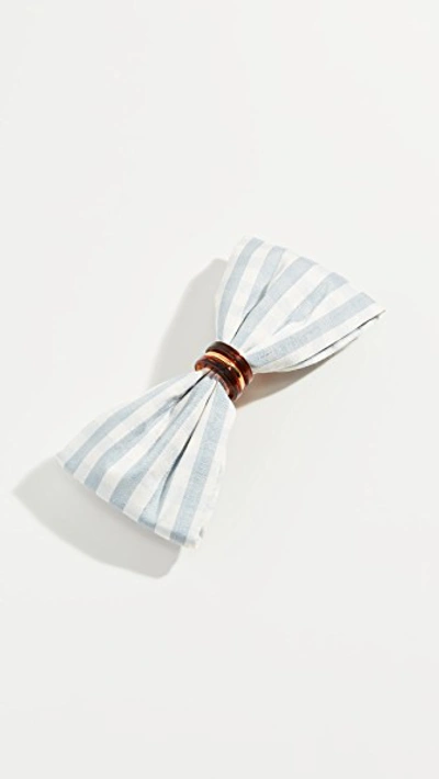 Lizzie Fortunato Good Hair Day Bow In Blue/white