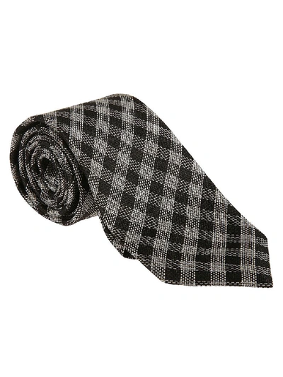 Tom Ford Cross Print Neck Tie In Black/white