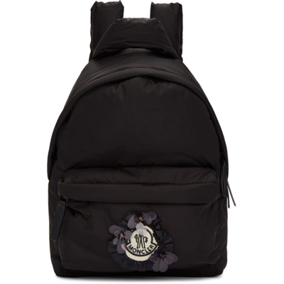 Moncler Genius 4 Moncler Simone Rocha Black Ruffle Logo Backpack In 999 Black