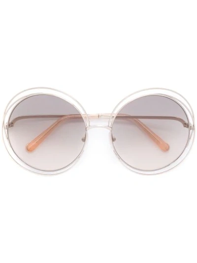 Chloé Carlina Oversized Sunglasses In Metallic