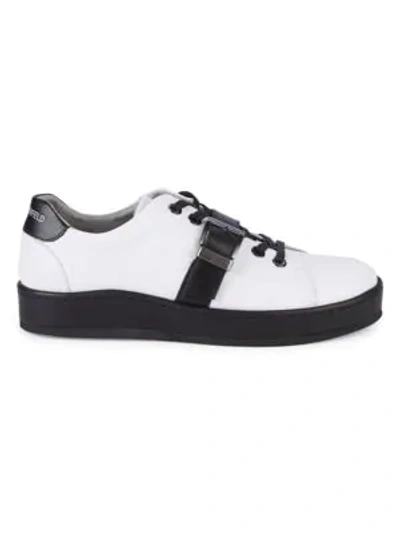 Karl Lagerfeld Classic Leather Platform Sneaker In White