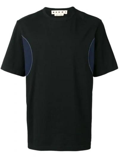 Marni Topstitched Cotton-jersey T-shirt In Black