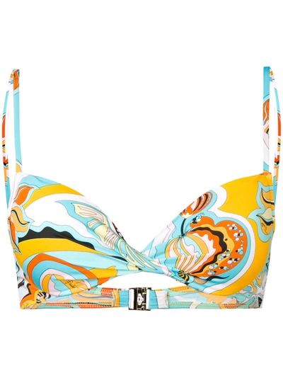 Emilio Pucci Printed Bikini Top - Yellow