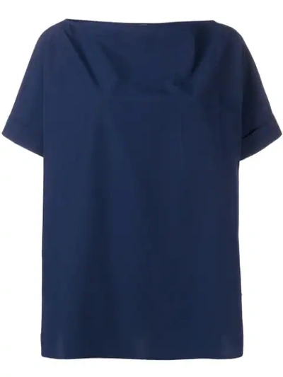 Apuntob Boxy Fit Blouse In Blue
