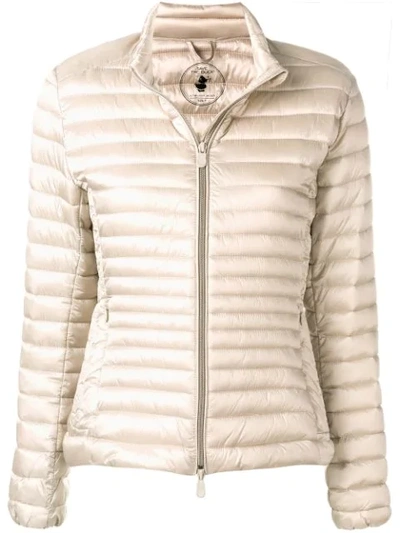 Save The Duck Fitted Quilted Jacket In Neutrals