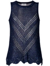 Snobby Sheep Sequinned Crochet Tank In Blue