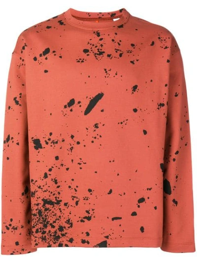 Oamc Paint Splatter Effect Sweatshirt In Brown