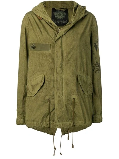 Mr & Mrs Italy Army Parka Jacket In Green