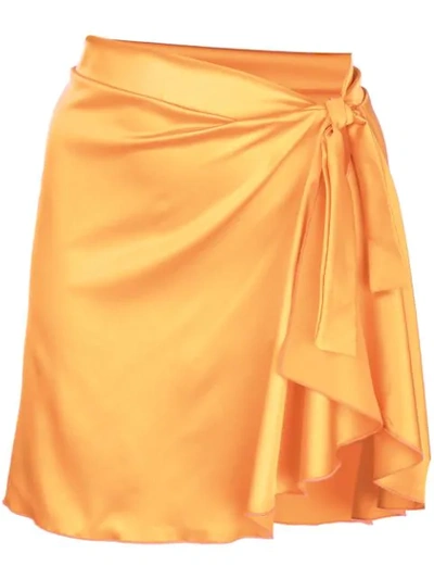 Fantabody Wrap Mini Skirt In Orange