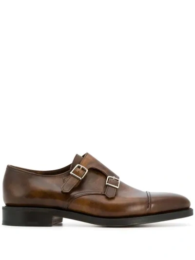 John Lobb William Monk Shoes In Brown