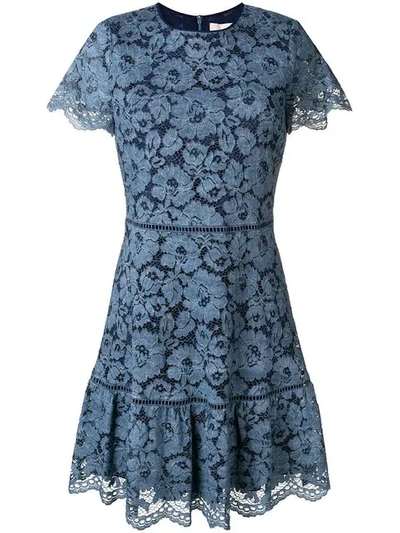 Michael Michael Kors Floral Lace Dress In Blue