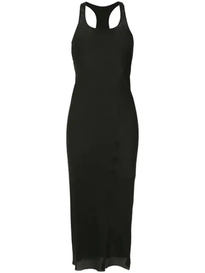 Uma Wang Long Fitted Silk Dress In Black