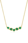 Monica Vinader Siren Mini Nugget Cluster Necklace In Yellow Gold/ Green Onyx