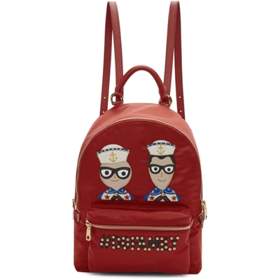 Dolce & Gabbana Dolce And Gabbana Red Small Vulcano Backpack In 89613 Red