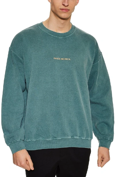 TOPMAN SANTA MONICA OVERSIZE SWEATSHIRT 71D05SGRN