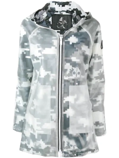 Moose Knuckles Camouflage Layered Rain Jacket In Green