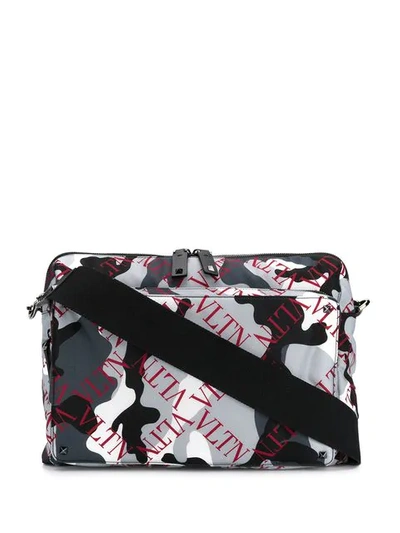 Valentino Garavani Vltn Camouflage Messenger Bag In Grey