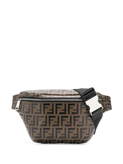 Fendi Ff Monogram Belt Bag In Brown