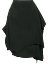 Jw Anderson Draped Knee Length Skirt - Black