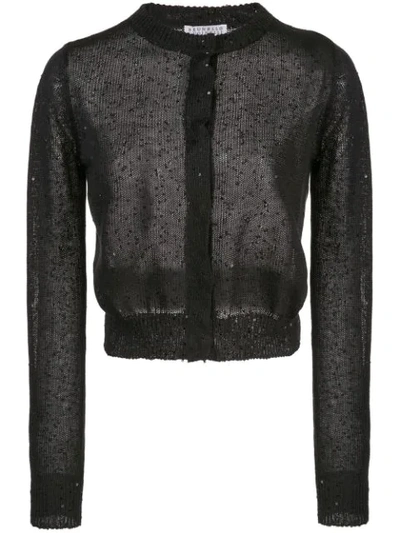 Brunello Cucinelli Linen-silk Embellished Cardigan In Black