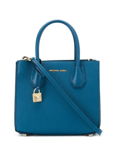 Michael Michael Kors Leather Tote Bag In Blue