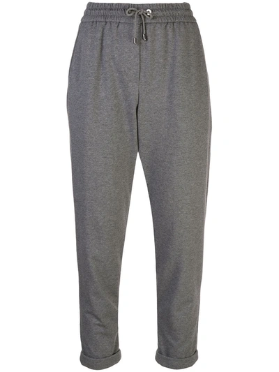 Brunello Cucinelli Tapered Jogging Bottoms In Grey