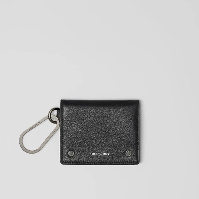 Burberry Grainy Leather Trifold Wallet In 블랙