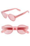Kenzo 58mm International Fit Round Sunglasses - Crystal Pink/ Pink