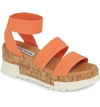 Steve Madden Bandi Platform Wedge Sandal In Orange