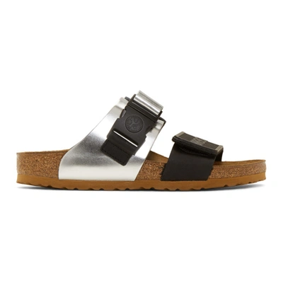 Rick Owens Black & Silver Birkenstock Edition Rotterdam Combo Sandals