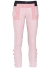 Andrea Bogosian Leather Skinny Trousers In Pink