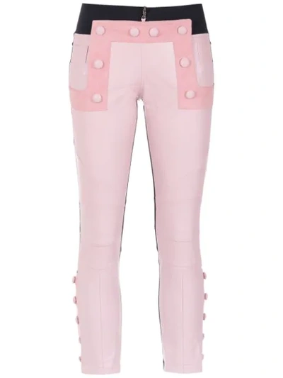 Andrea Bogosian Leather Skinny Trousers In Pink