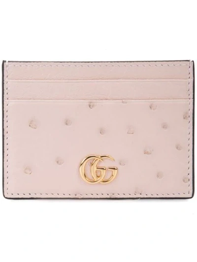 Gucci Logo Plague Cardholder In Pink