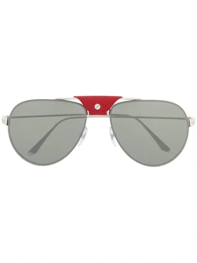 Cartier Aviator Frame Sunglasses In Black