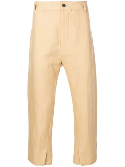 Ann Demeulemeester Cropped Trousers In Neutrals