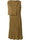 Rick Owens Silk Draped Dress In Green