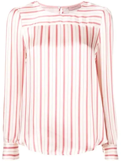 Twinset Striped Blouse In Neutrals