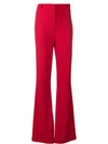 Hebe Studio Bianca Flared Trousers In Red