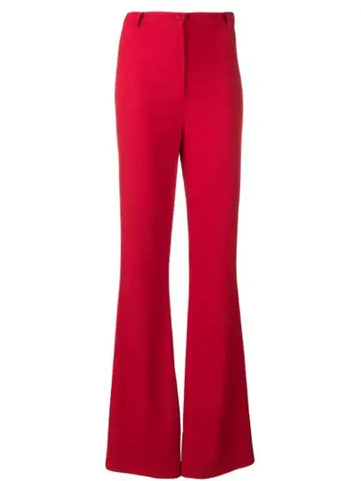 Hebe Studio Bianca Flared Trousers In Red